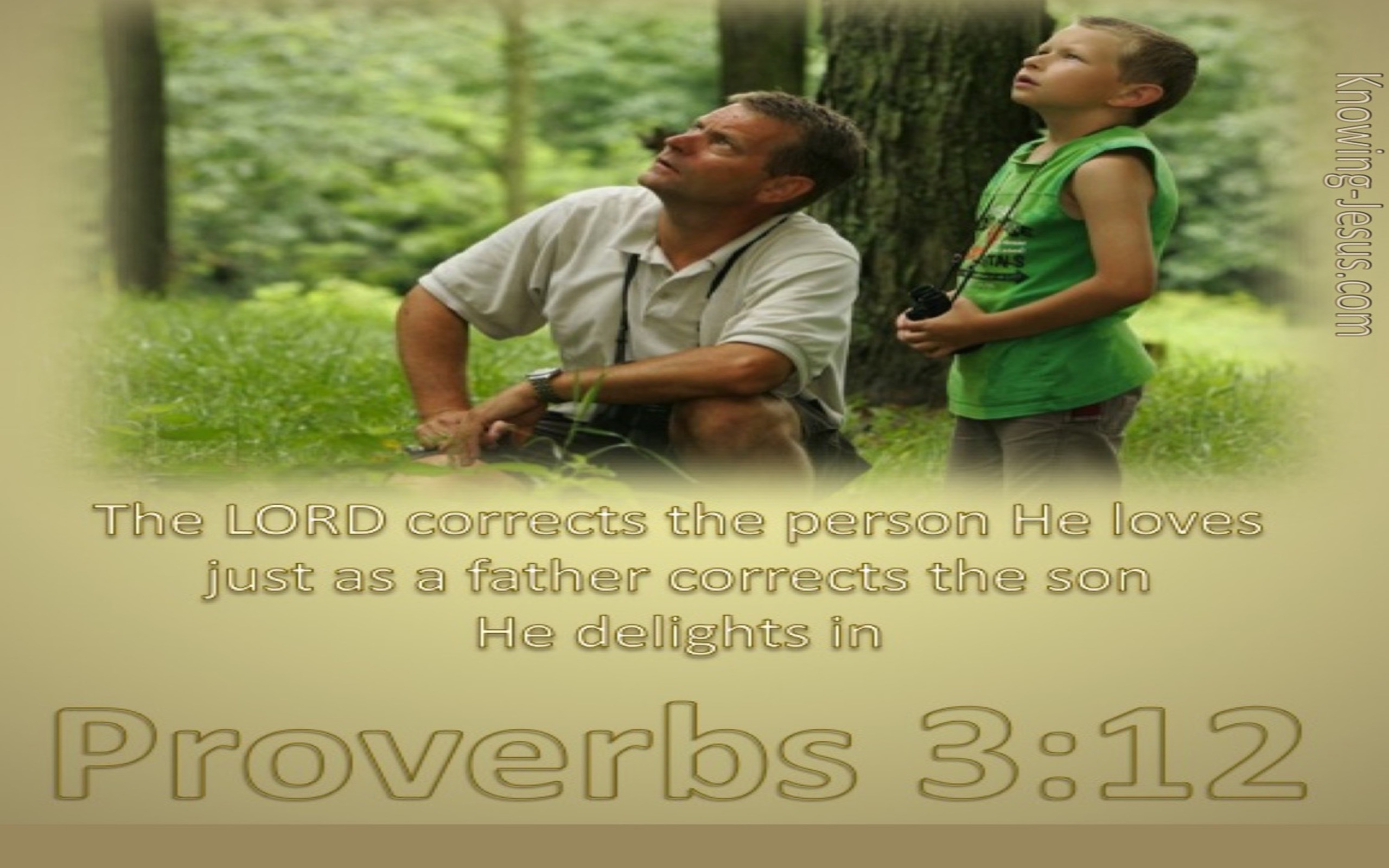 Proverbs 3:12 God Corrects Us (beige)
